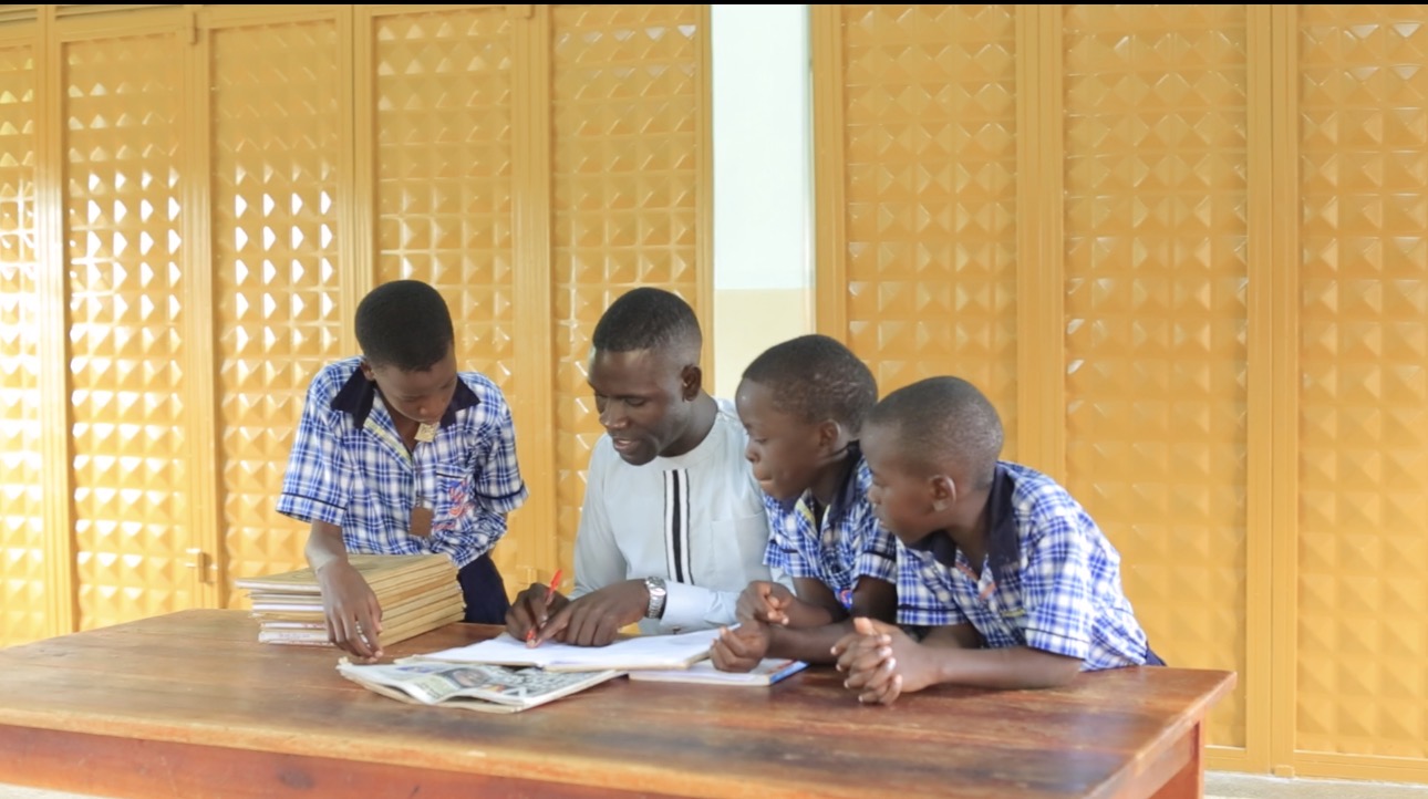 The Dean of Studies Assisting pupils with home work at school and brightening topics they didn't understand during class hours