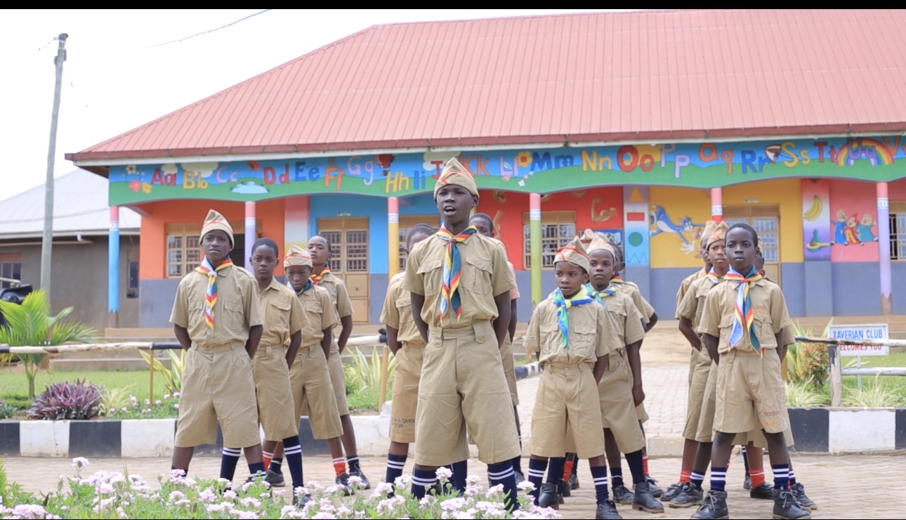 Male Scouts posing for there Assembly 2